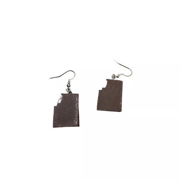 Retro Novelty Chocolate Bar Dangle Resin Earrings - Picture 2 of 2